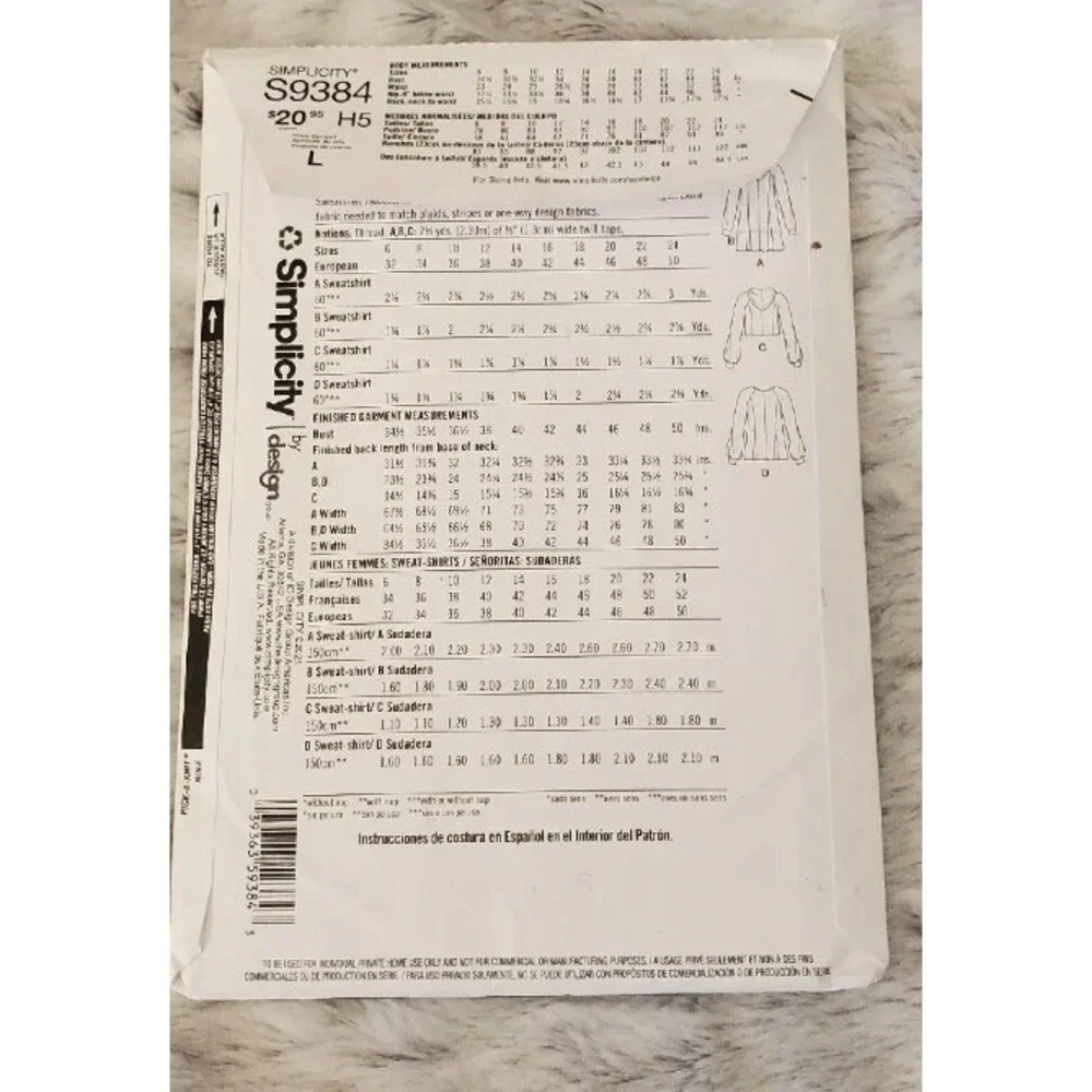 Simplicity s9384 sewing